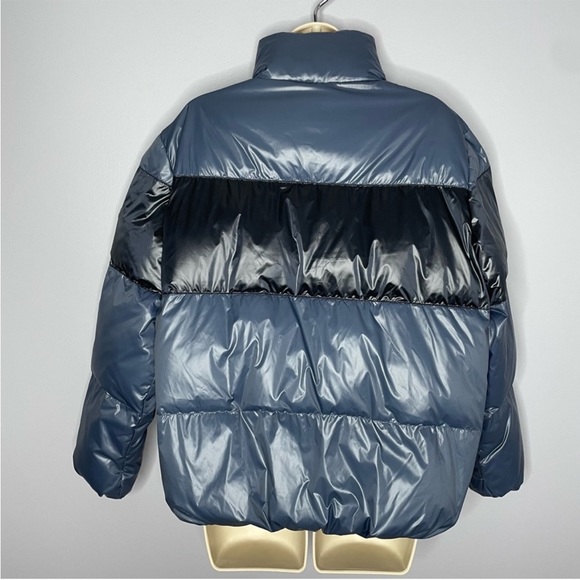 PELOTON H120 puffer jacket zip womens navy hot pink color block M - Picture 7 of 10